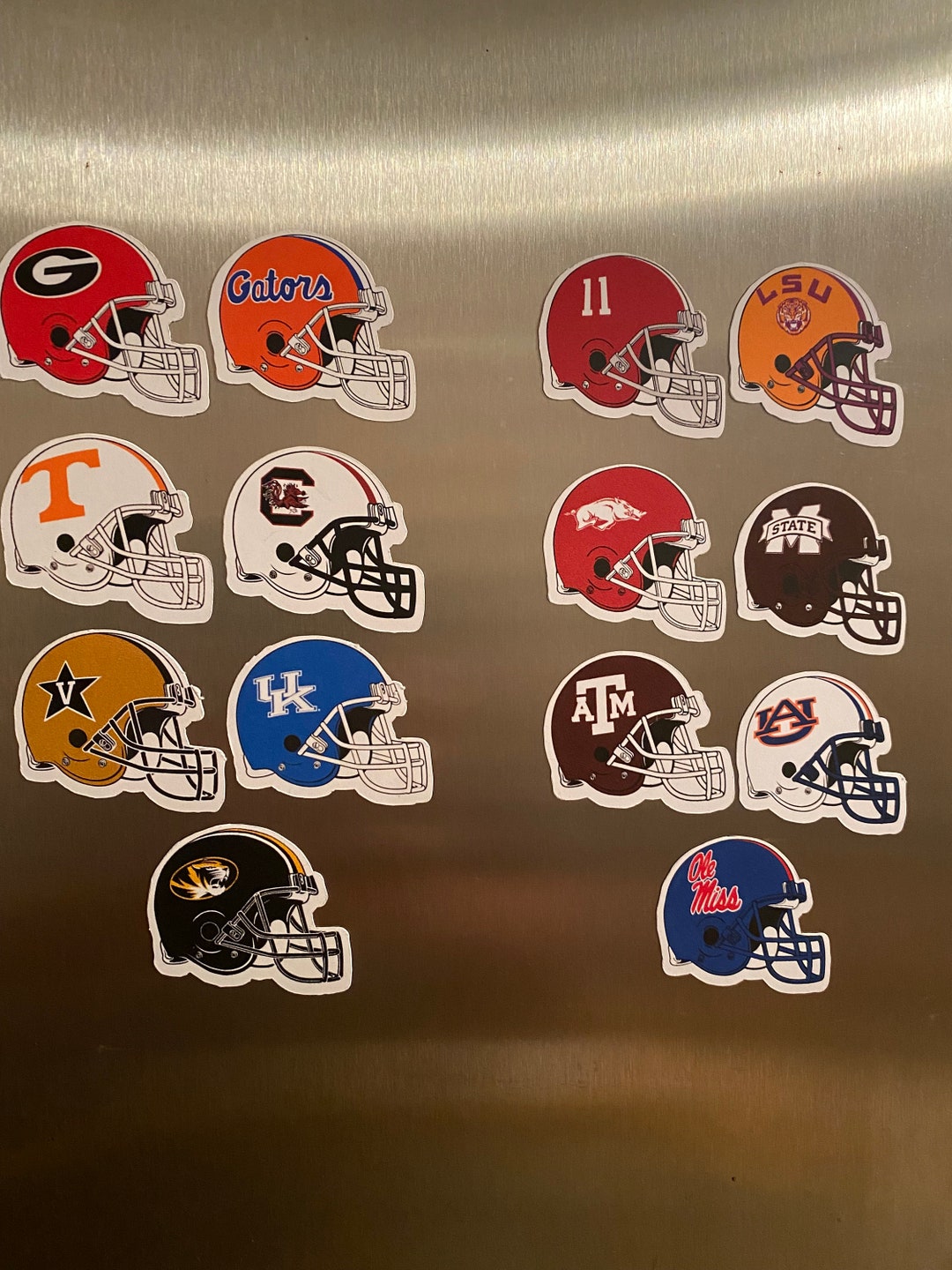 NCAA SEC Football Helmets 14 Teams 18 Etsy