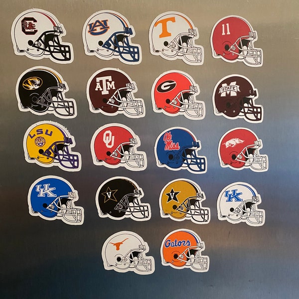 NCAA - SEC Football Helmets - 18 Magnets