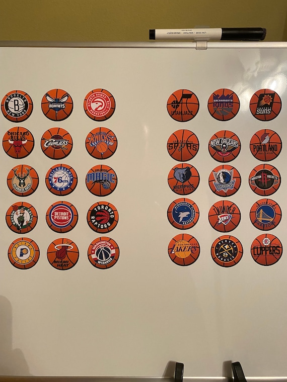 NBA 1994-95 チームロゴピンバッジセット 1995 Hallmark NBA Basketball Stickers 25 Team Logos NOS Unopened