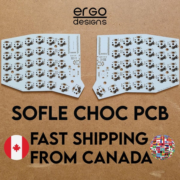 Split Ergonomic White (Low Profile) Sofle Choc v2.1 Keyboard PCB