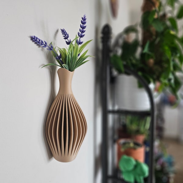 Wave Vase Wall Mounted Housewarming Gift For Her Home Decor 3D Printed Planter Plant Lover Gift For Her Mid Century Modern Indoor Home