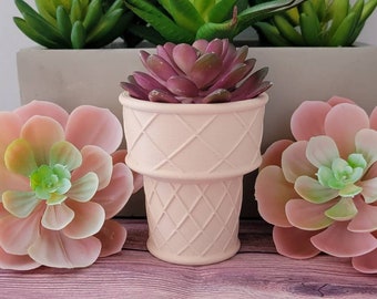 Ice Cream Cone Succulent Planter Cute 3D Printed Indoor Home Decor