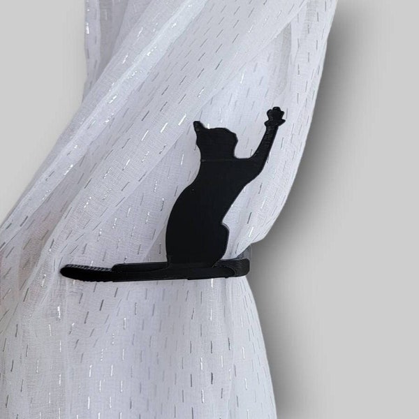 Support de rideau en forme de chat, décoration d'intérieur imprimée en 3D