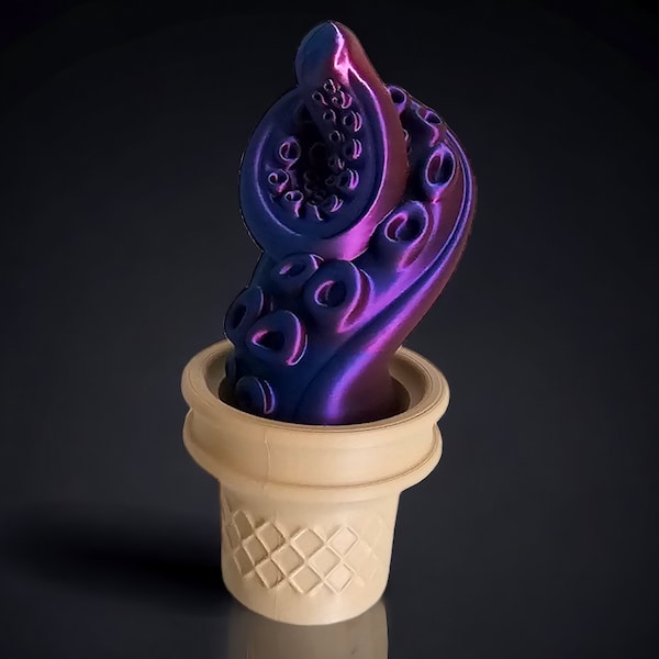 Ice Cream Cone with Removable Tentacles Desk Decor Kawaii Room Decor Tentacle Lover Gift Unique Home Decor