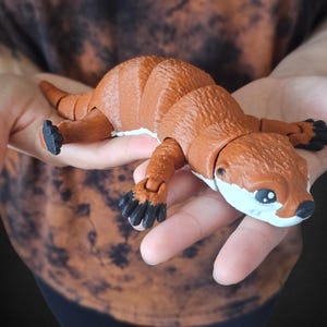 12.6&quot; Long 3 Sizes River Otter  Poseable Articulated Toy 3D Printed Fidget Toy By Matmire Makes Cute Flexi Gift 3D Printed Animal