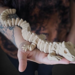 3 Sizes 22.1&quot; Bone Skeleton Dragon Articulating Flexi By Zou3D Fidget Toy 3D Printed Gift For Dragon Lover Tiktok Sensory Toy