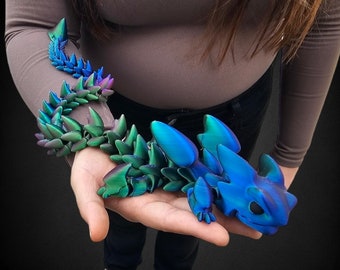 25" Winged Spiked Articulating Flexi By Torua3D 012, Spiky Fidget Toy, Desk  Toy, Dragon Decoration 3D Printed