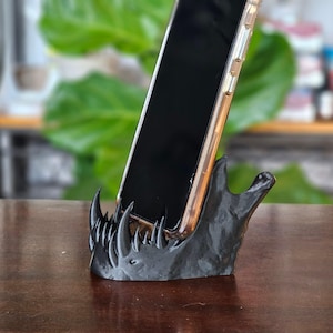 Universal Reißzahn Telefon Ständer Monster Unterkiefer Kiefer, Teufel, Dämon, Kieferknochen, 3D gedruckt Schreibtisch Zubehör