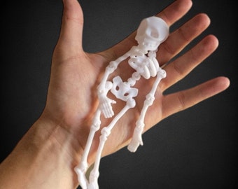 Esqueleto articulado impreso en 3D, montable en pared o cuerda, juguete fidget, decoración de terror de Halloween impreso en 3D