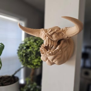 Soporte de pared de demonio japonés Ushi Oni, tradición japonesa, decoración del hogar, llavero de escritorio, decoración de dragón impresa en 3D