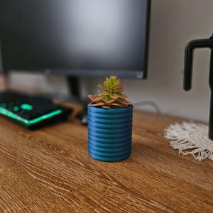 Secret Stash Jar Poppy Round Planter Modern Minimalist Boho Home Decor 3D Printed Office Desk Planter Decor Flower Pot