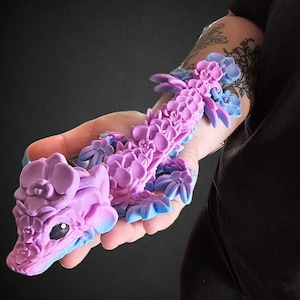 Baby Orchid Dragon Articulating Flexi By Cinderwing, Fidget Toy, Desk  Toy, Dragon Decoration 3D Printed