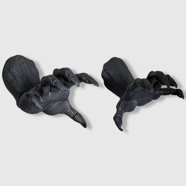 Set of 2 Demon Devil Hand Wall Mounted Decor Halloween Spooky October Cute 3D Printed