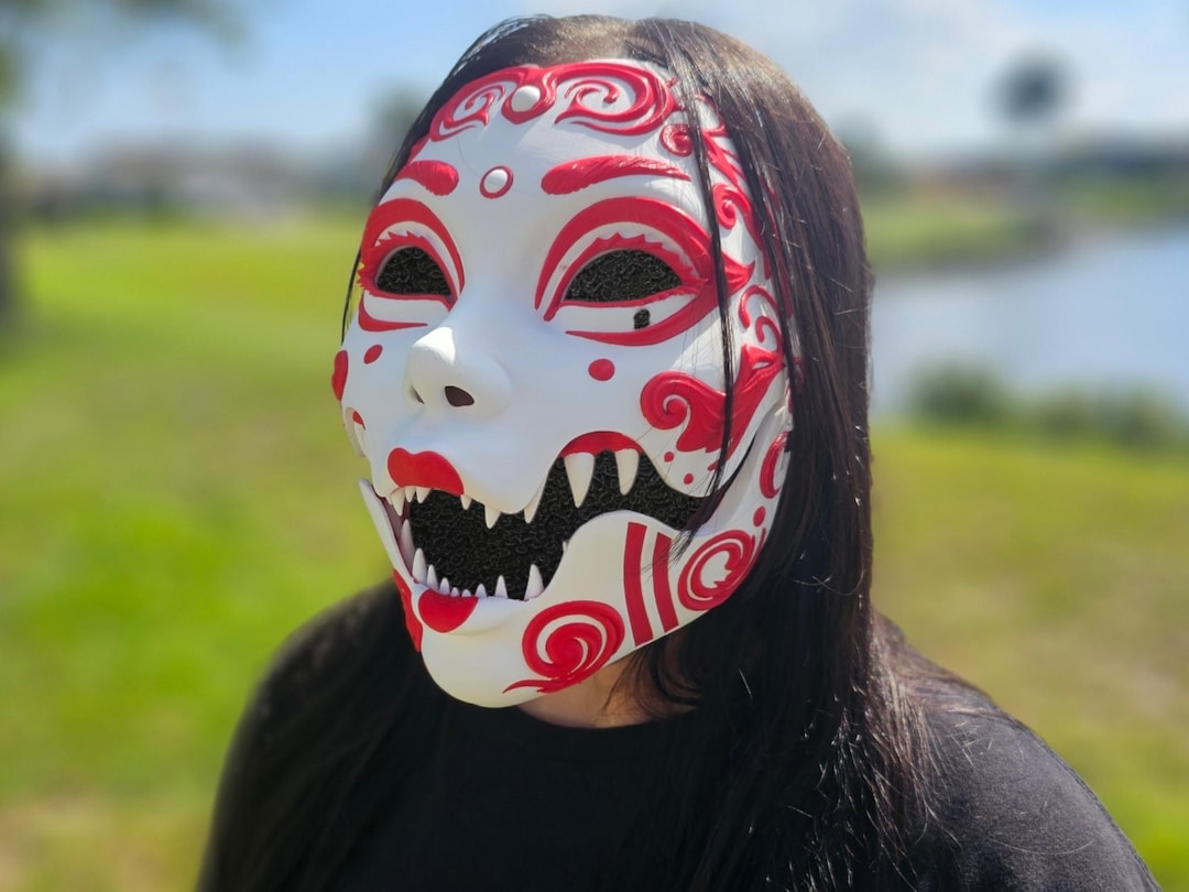 Fanged Geisha Mask – 3D Printed Mask in 4 Options, Gothic