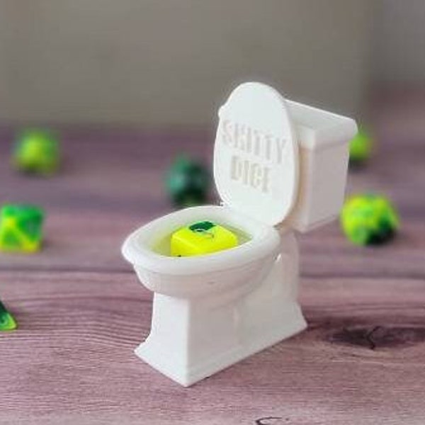 Dice Jail Toilet For Misbehaving Dice, Dice Vault, 3D Printed Fantasy Gaming Accessories Twitch Streaming Office Decor