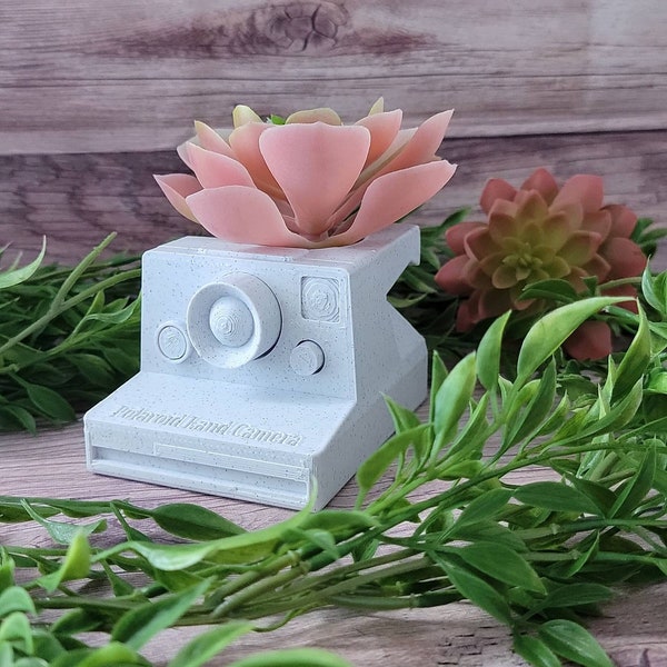 Polaroid Land Camera OneStep SX-70 Succulent Planter With Drain Cute Hipster 3D Printed Indoor Home Decor