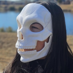 Human Skull Mask Movable Jaw – 3D Printed Wearable Skull for Cosplay, Halloween, Gothic Decor, Unique Costume Prop, Skull Collector Display