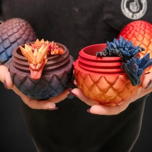 14&quot; Crystal Dragon with Egg – Articulating Flexi by Cinderwing, 3D Printed Fantasy Dragon, Poseable Fidget Toy, Unique Gift for Dragon Lover