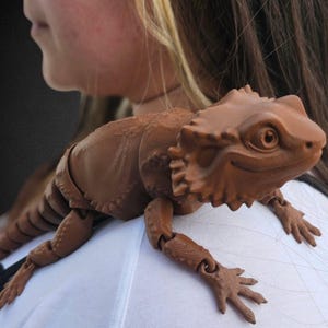 10" Realistic Life Size Bearded Dragon Flexi Fidget Toy By Matmire Makes Herpetology Gift For Reptile Keeper Reptile Lovers Room Decor