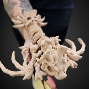 10&quot; Baby Hollow Skeleton Skull Dragon Articulating Flexi By Cinderwing, Fidget Toy, Desk  Toy, Dragon Decoration 3D Printed,Halloween