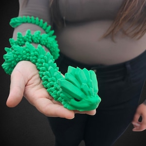 27&quot; Crystal Snake Dragon Articulating Flexi By Torua3D 002 3 Sizes Gift For Him Unique Dragon Lover 3D Printed Dragon Decor Gift For Kids