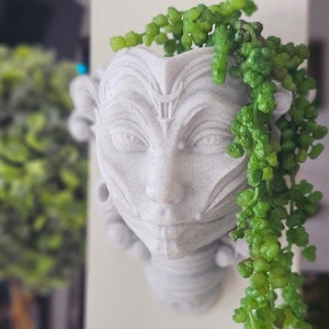 Luna Women Goddesss Wall Planter Flower Pot with Drainage Hole 3D Printed Planter Lover Gift For Her Boho Home Decor Unique Planter Holder