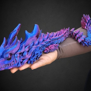20 "Geweih Geflammter Drache Artikulieren Flexi Von Torua3D 007 Fidget Spielzeug 3D Gedruckt Geschenk für Drachenliebhaber Tiktok Sensorisches Spielzeug