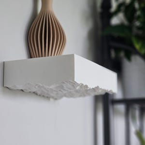 Iceberg Shelf With Hidden Storage Geometric Shelf 3D Printed Home Decor Gift For Him Minimalist Modern Floating Shelf  Boho Entryway Decor