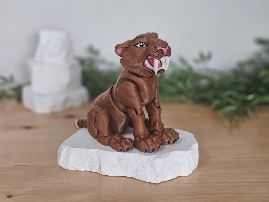 Articulated Sabertooth Tiger Smilodon – 3D Printed Flexi Fidget Toy ...