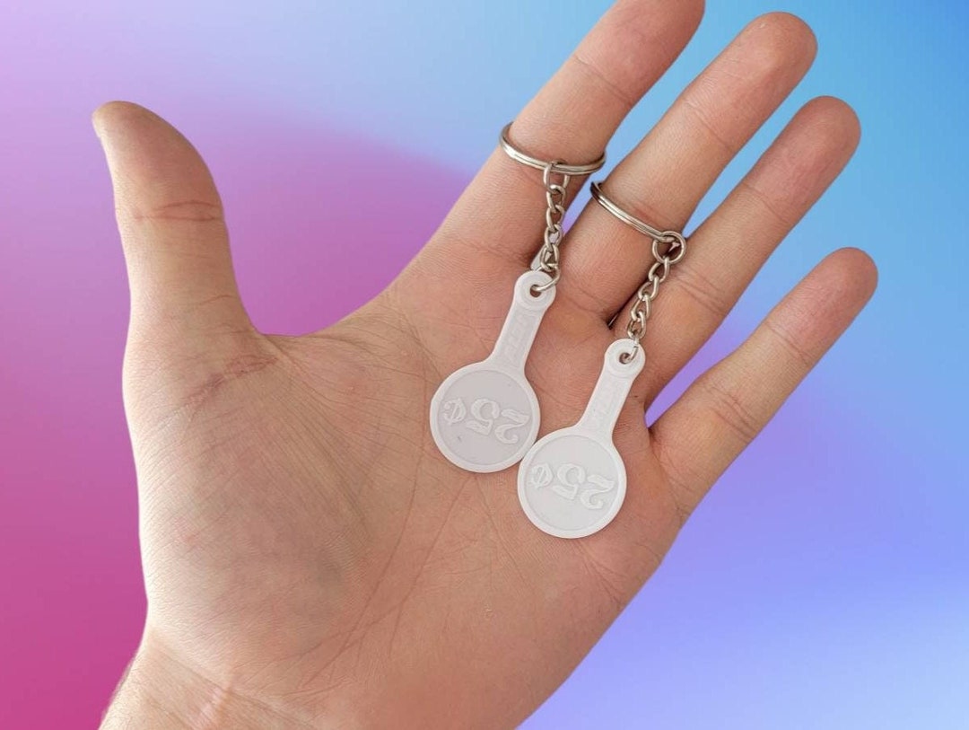 Set of 2 Aldi Quarter Keeper Cart Key Keyfob for Shopping Carts 3D