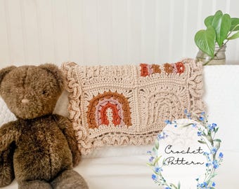 Rory Lovey Crochet Pattern - Rainbow Granny Square Crochet Pattern - Rainbow Lovey Pattern - Rainbow Baby Blanket Pattern