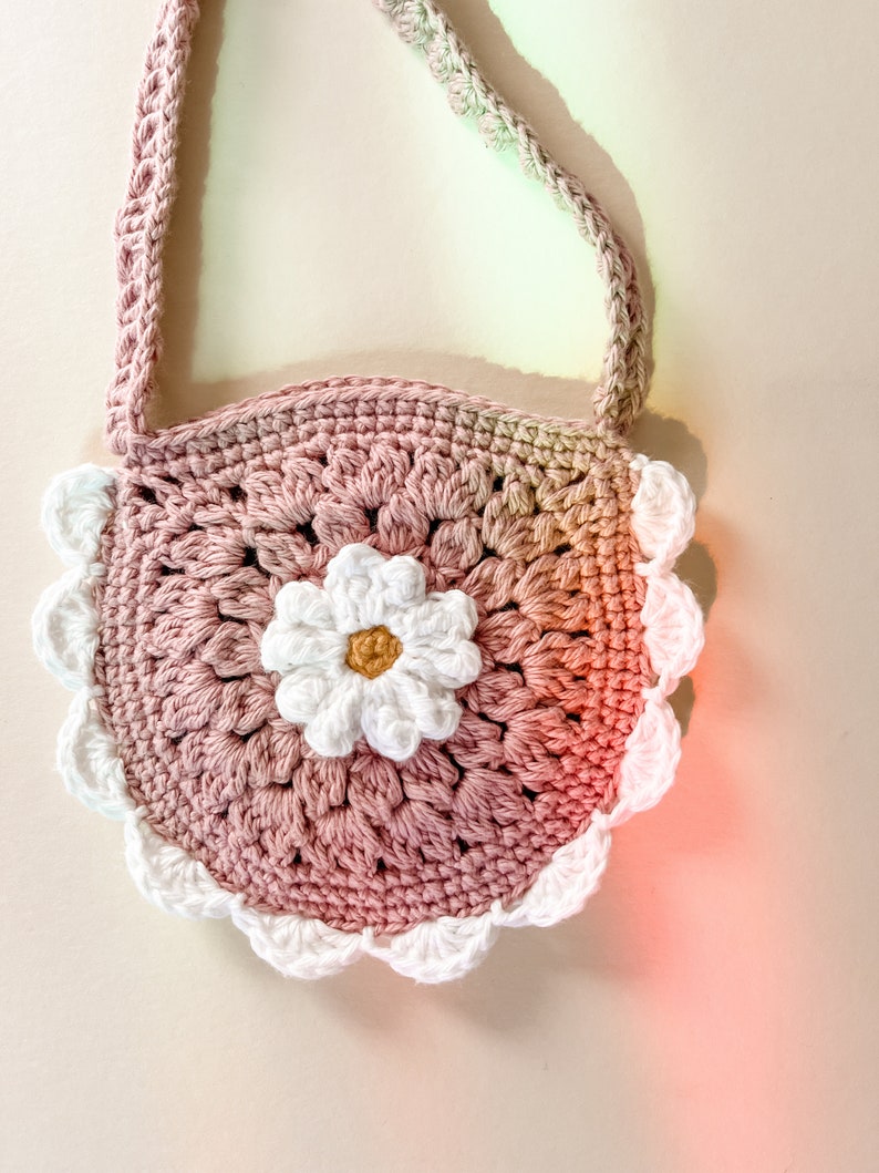 Maya Toddler Purse Crochet Pattern Forget-Me-Not Toddler Purse Crochet Pattern Flower Toddler Purse Spring Toddler Purse Pattern image 3