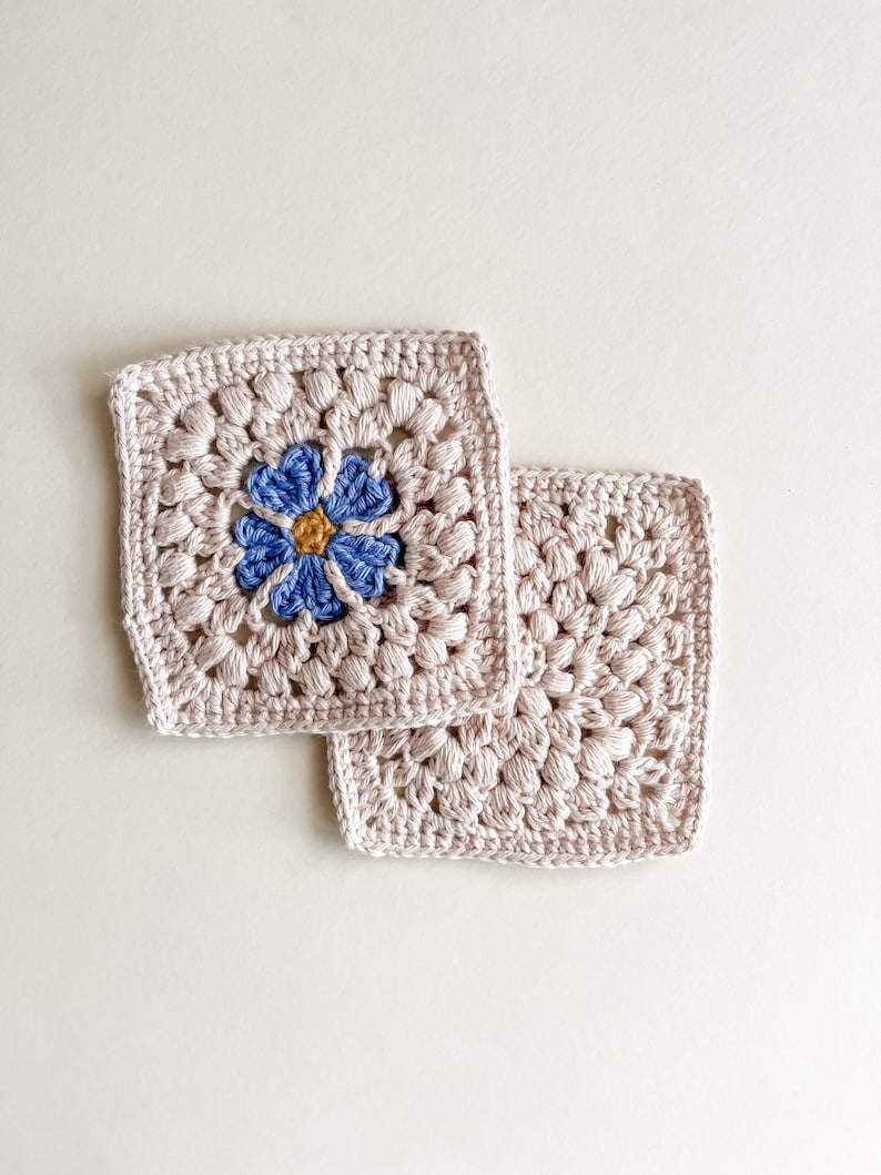 Maya Lovey Crochet Pattern Forget-Me-Not Granny Square Crochet Pattern Forget-Me-Not Lovey Pattern Forget-Me-Not Baby Blanket Pattern image 5