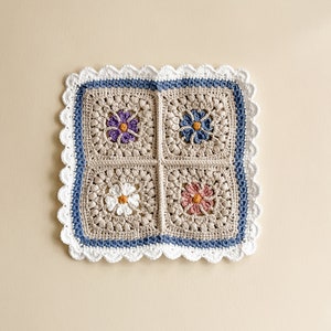 Maya Lovey Crochet Pattern Forget-Me-Not Granny Square Crochet Pattern Forget-Me-Not Lovey Pattern Forget-Me-Not Baby Blanket Pattern image 8