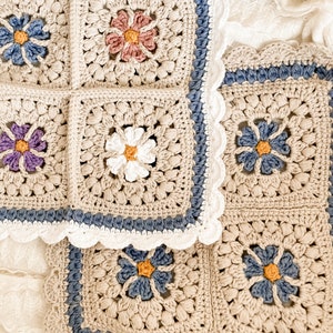 Maya Lovey Crochet Pattern Forget-Me-Not Granny Square Crochet Pattern Forget-Me-Not Lovey Pattern Forget-Me-Not Baby Blanket Pattern image 9