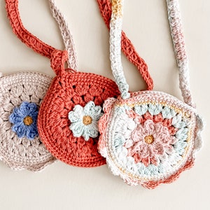 Maya Toddler Purse Crochet Pattern Forget-Me-Not Toddler Purse Crochet Pattern Flower Toddler Purse Spring Toddler Purse Pattern image 6