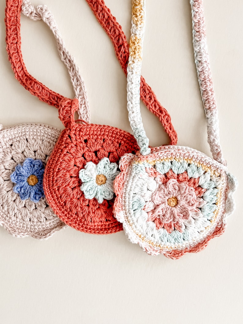 Maya Toddler Purse Crochet Pattern Forget-Me-Not Toddler Purse Crochet Pattern Flower Toddler Purse Spring Toddler Purse Pattern image 6