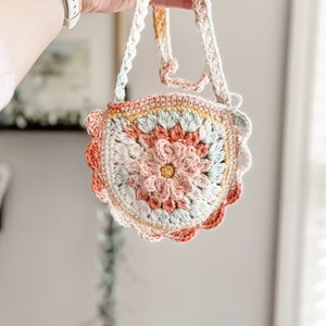 Maya Toddler Purse Crochet Pattern Forget-Me-Not Toddler Purse Crochet Pattern Flower Toddler Purse Spring Toddler Purse Pattern image 7