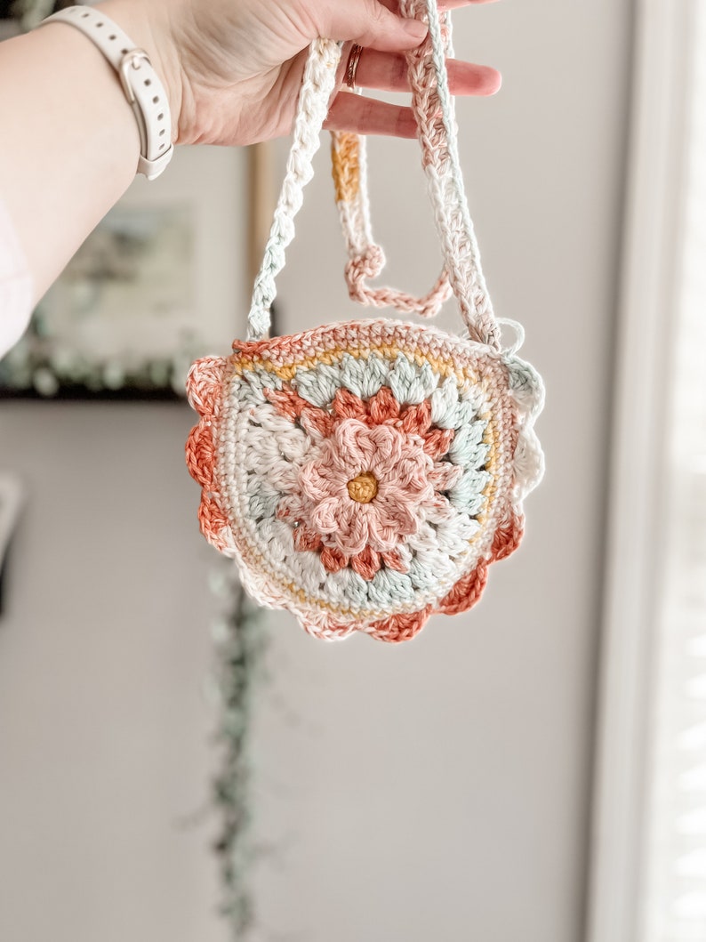 Maya Toddler Purse Crochet Pattern Forget-Me-Not Toddler Purse Crochet Pattern Flower Toddler Purse Spring Toddler Purse Pattern image 7