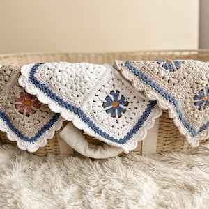 Maya Lovey Crochet Pattern Forget-Me-Not Granny Square Crochet Pattern Forget-Me-Not Lovey Pattern Forget-Me-Not Baby Blanket Pattern image 7