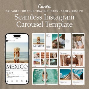 Modelo de carrossel do Instagram sem emendas | Modelo editável do Canva para criadores de conteúdo e mídias sociais
