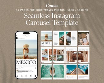 Seamless Instagram Carousel Template | Editable Canva Template for Social Media & Content Creators