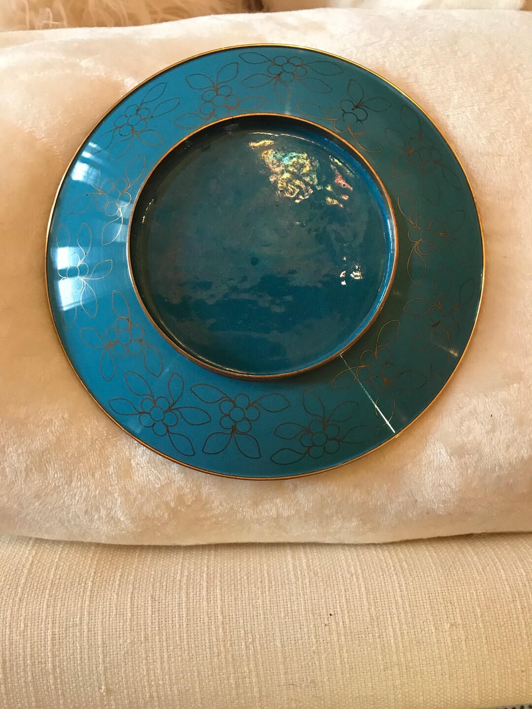 Cloisonné Plate Cherry Blossom Design Etsy