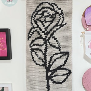 Crochet Tapestry Wall Hanging Pattern | Rustic Rose Crochet Wall Hanging Pattern | Tapestry Crochet Pattern | Instant Digital Download | PDF