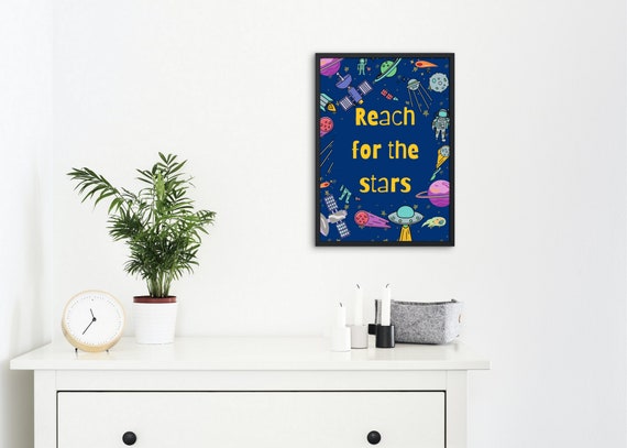 Reach for the Stars Poster Digital Print Nursery Decor | Etsy