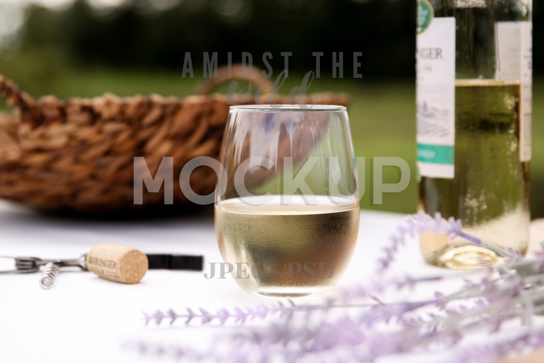 Stemless Wine Glass Mockup, Styled Wine Glass Mockup, Wineglass for