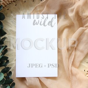 Boho geboorteaankondiging mockup, 4x6 douche uitnodiging mockup, Boho verticale kaart mock foto, slimme objectkaart