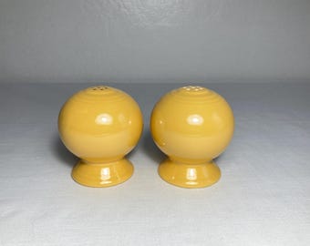 Vintage Fiesta Fiestaware Yellow Ball Salt & Pepper Shakers