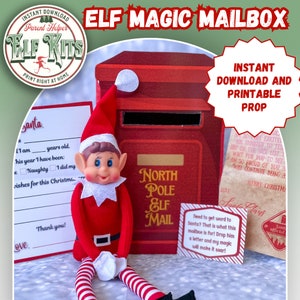 Printable Elf Mailbox | Christmas Elf | Elf Ideas | Elf Props | Elf Accessory | Holiday Elf | Santa letter | Santa Mail | North Pole Mailbox