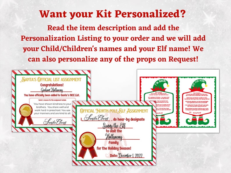 Multiple Elves Printable Elf Kit Christmas Elf Kit Elf - Etsy